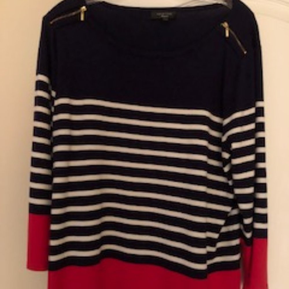 Spense knits, XXL, navy white stripe